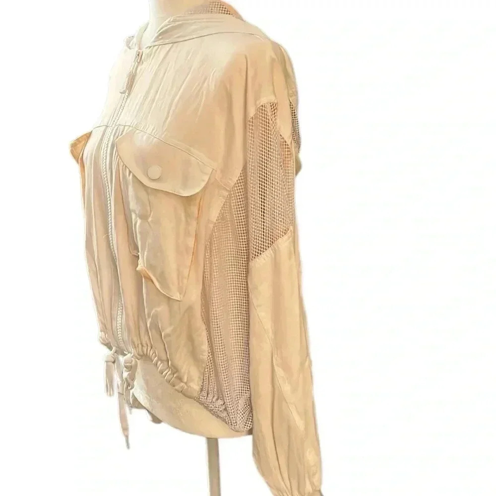 FREE PEOPLE Insect Shield Jacket White/ Peach Cropped Size XS - Picture 4 of 12
